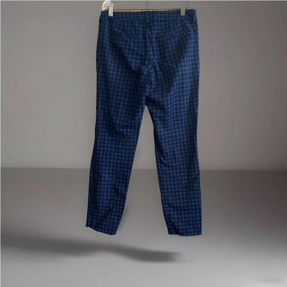 OLD NAVY size 2 Black & Royal Blue houndstooth PIXIE crop pants Stretch - Picture 3 of 11